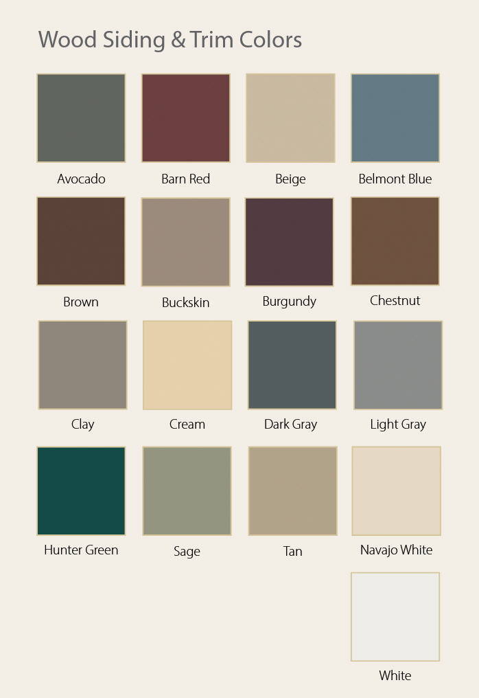 Duratemp Wood Siding and Trim Colors